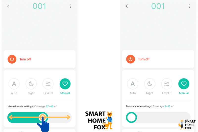 application xiaomi controle ventilateur